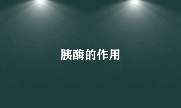 胰酶的作用