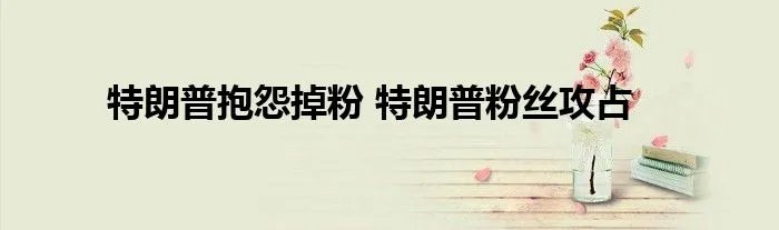 特朗普抱怨掉粉 特朗普粉丝攻占