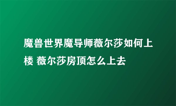 魔兽世界魔导师薇尔莎如何上楼 薇尔莎房顶怎么上去