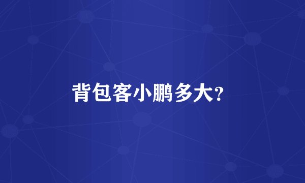 背包客小鹏多大？