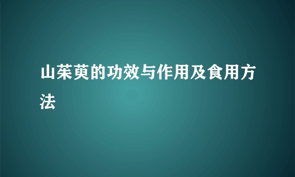 山茱萸的功效与作用及食用方法