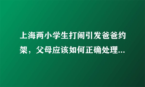 上海两小学生打闹引发爸爸约架，父母应该如何正确处理孩子之间的矛盾？