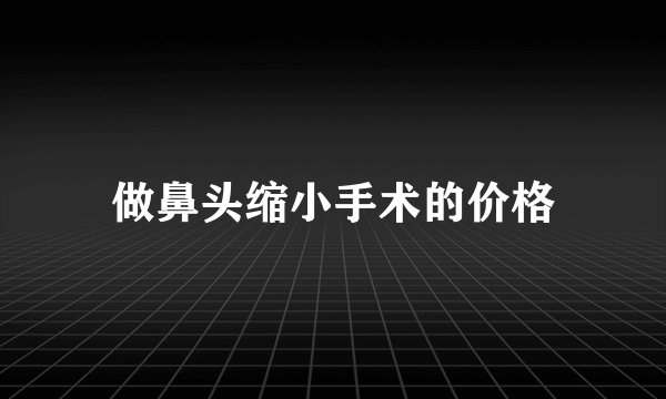 做鼻头缩小手术的价格