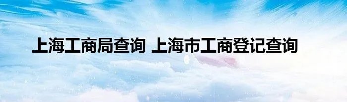 上海工商局查询 上海市工商登记查询