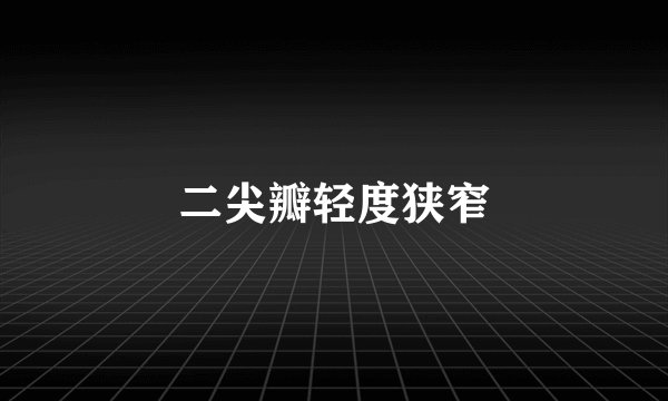 二尖瓣轻度狭窄