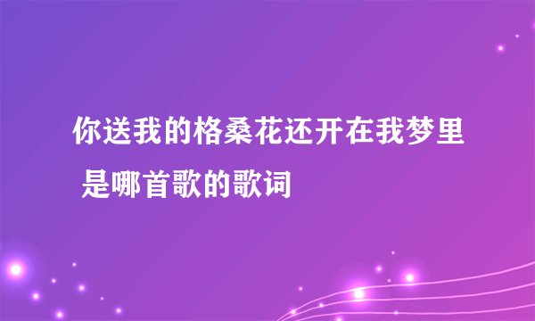 你送我的格桑花还开在我梦里 是哪首歌的歌词