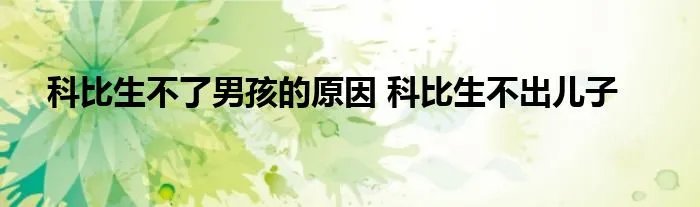 科比生不了男孩的原因 科比生不出儿子
