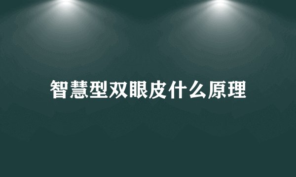 智慧型双眼皮什么原理