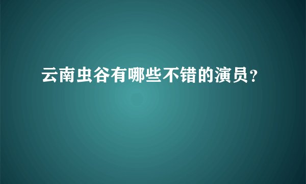 云南虫谷有哪些不错的演员？