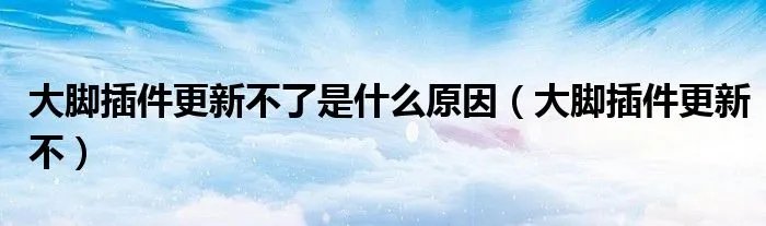 大脚插件更新不了是什么原因（大脚插件更新不）