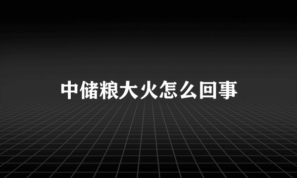 中储粮大火怎么回事