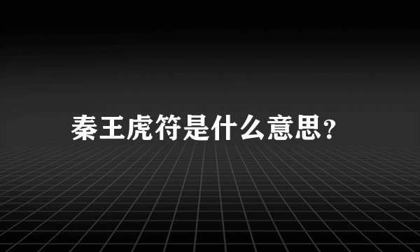 秦王虎符是什么意思？