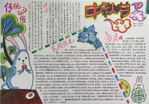 2020小学三年级中秋节手抄报图片精选5篇