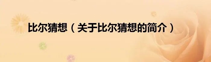 比尔猜想（关于比尔猜想的简介）