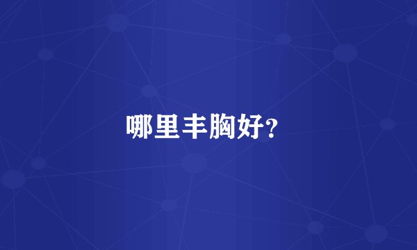 哪里丰胸好？