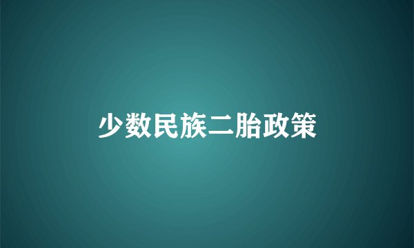 少数民族二胎政策