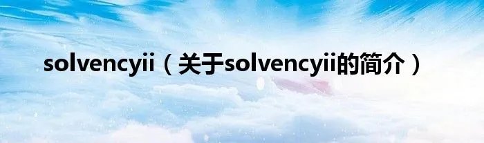 solvencyii（关于solvencyii的简介）