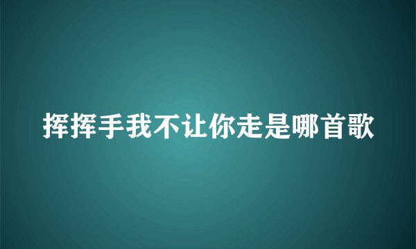 挥挥手我不让你走是哪首歌