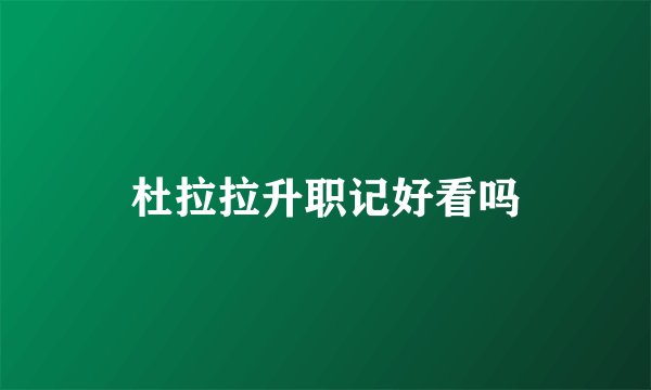 杜拉拉升职记好看吗