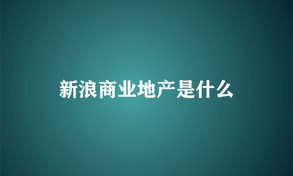 新浪商业地产是什么