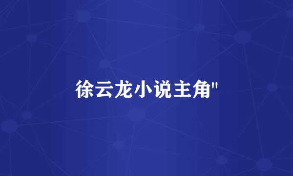 徐云龙小说主角