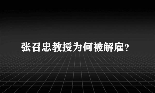 张召忠教授为何被解雇？