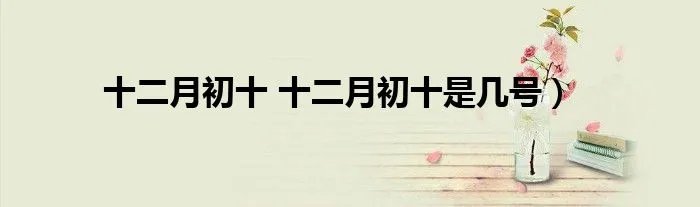 十二月初十 十二月初十是几号）