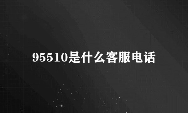 95510是什么客服电话