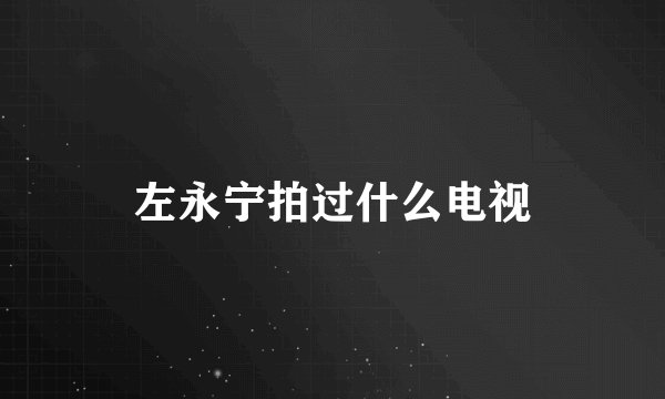 左永宁拍过什么电视