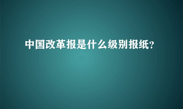 中国改革报是什么级别报纸？