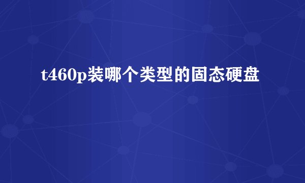 t460p装哪个类型的固态硬盘