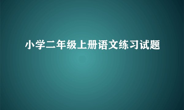 小学二年级上册语文练习试题