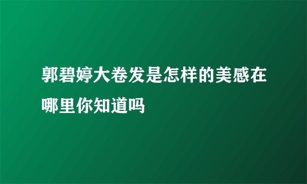 郭碧婷大卷发是怎样的美感在哪里你知道吗
