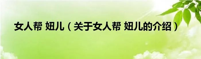 女人帮 妞儿（关于女人帮 妞儿的介绍）