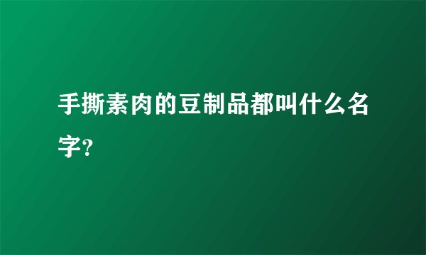 手撕素肉的豆制品都叫什么名字？