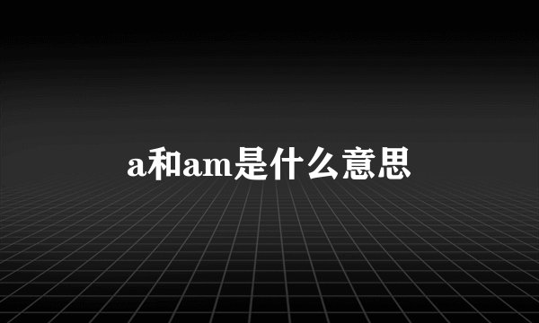 a和am是什么意思