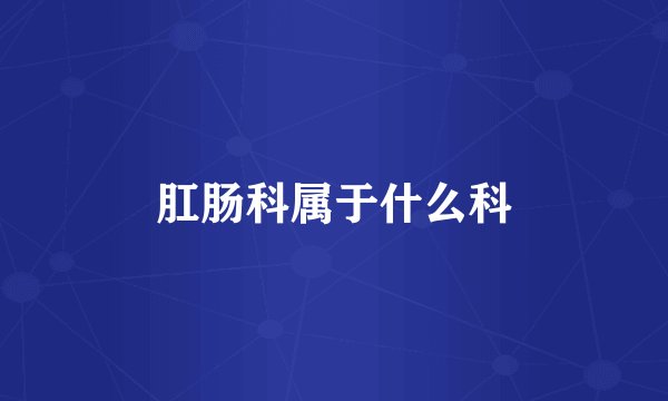 肛肠科属于什么科