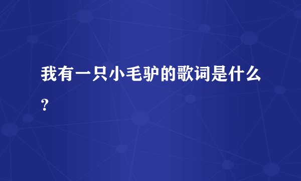 我有一只小毛驴的歌词是什么？