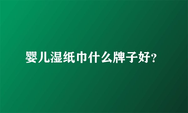 婴儿湿纸巾什么牌子好？