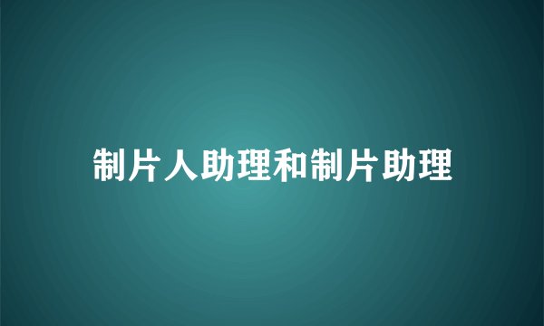 制片人助理和制片助理
