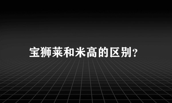 宝狮莱和米高的区别？