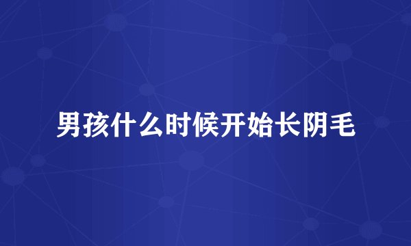 男孩什么时候开始长阴毛