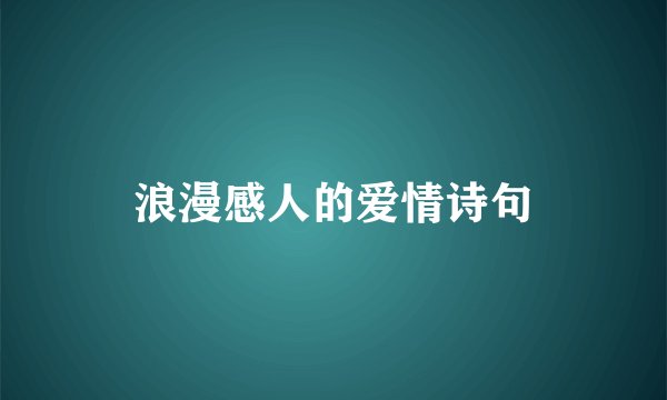浪漫感人的爱情诗句