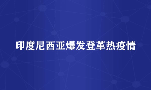 印度尼西亚爆发登革热疫情
