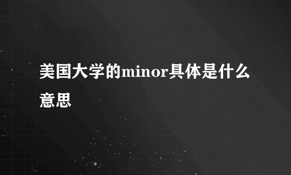 美国大学的minor具体是什么意思