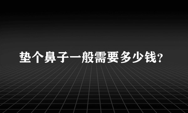 垫个鼻子一般需要多少钱？