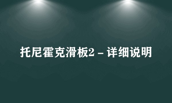 托尼霍克滑板2-详细说明