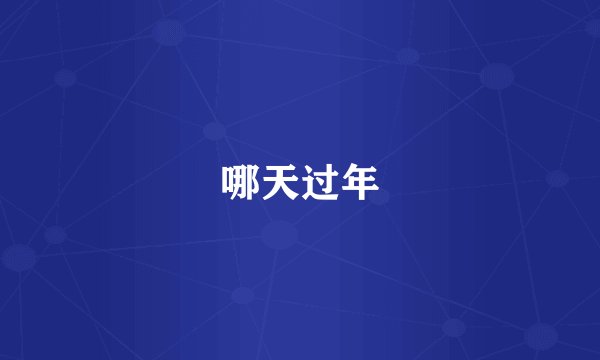 哪天过年