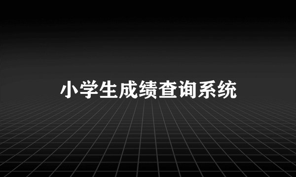 小学生成绩查询系统