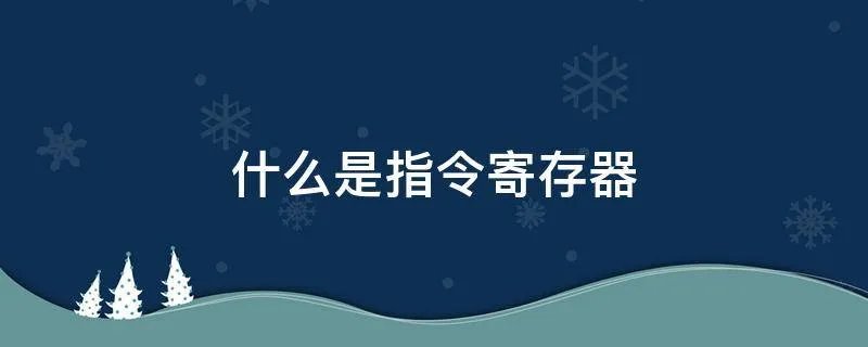 什么是指令寄存器